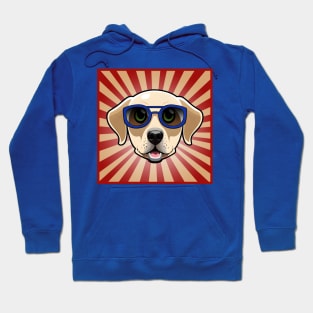 Dog Wearing Blue Sunglasses Golden Retriever Hoodie